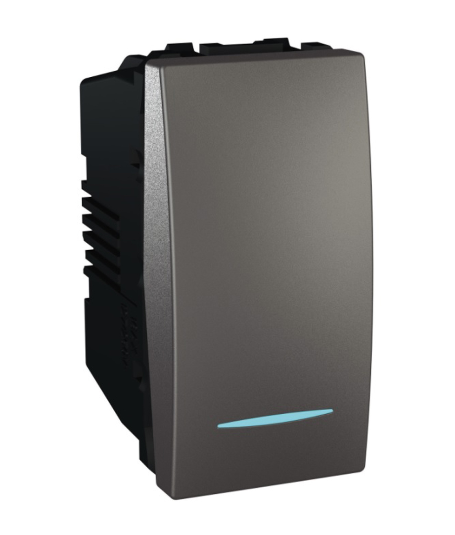 Rocker Switch - 1-Way - 16A - 250VAC - with Indication Lamp - Graphite ...